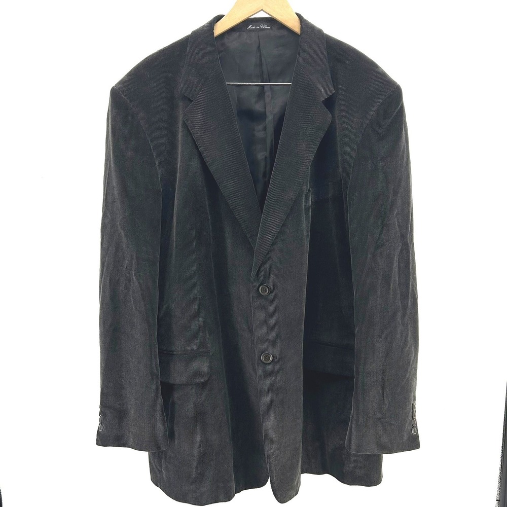 Calvin America Mens Black Corduroy Two Button Blazer Sport Coat Jacket 48L